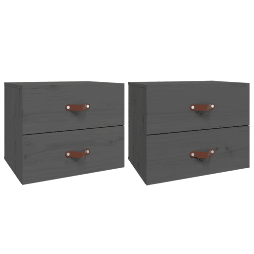 vidaXL Mesas de cabeceira de parede 2 pcs 50x36x40 cm cinzento