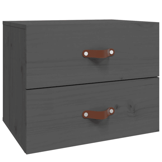 vidaXL Mesas de cabeceira de parede 2 pcs 50x36x40 cm cinzento