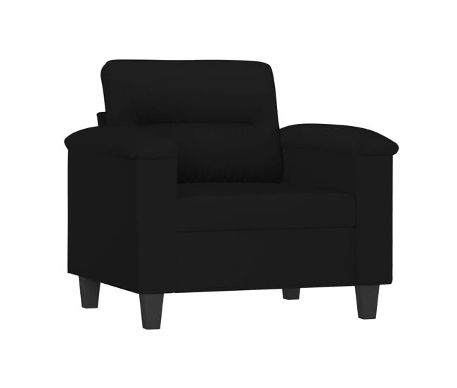 Vidaxl sillón de tela de microfibra negro 60 cm