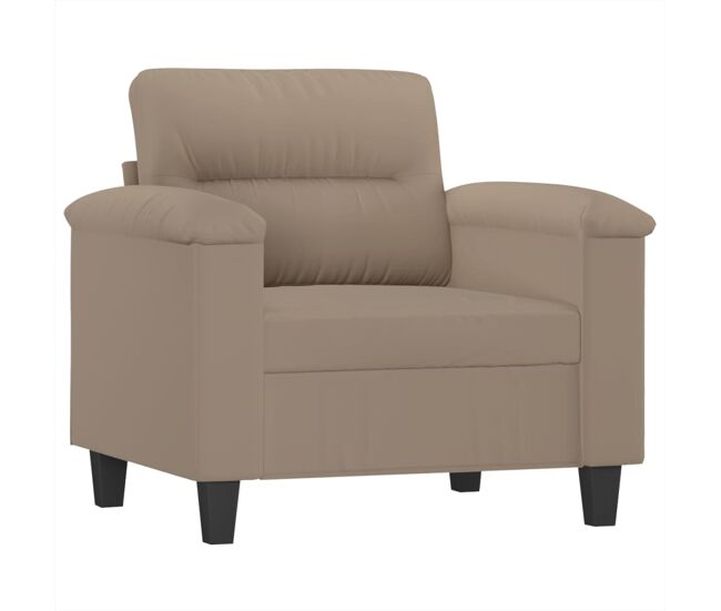 Vidaxl sillón de tela de microfibra gris taupé 60 cm