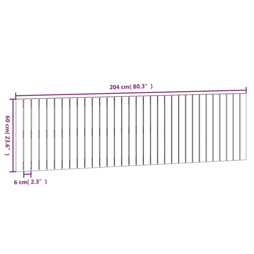 vidaXL Cabeceira de parede 204x3x60 cm madeira de pinho maciça