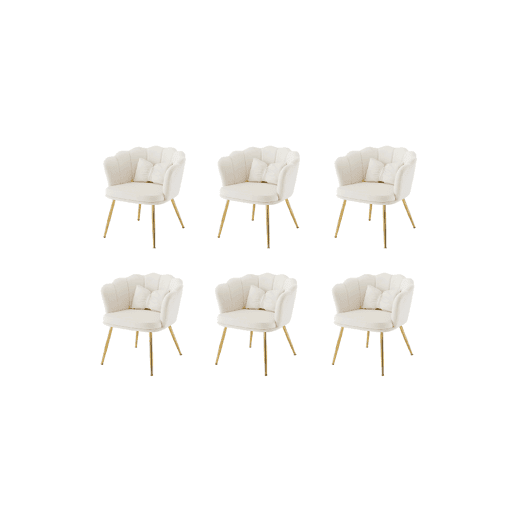 Conjunto de 6 candeirâoes de veludo,branco