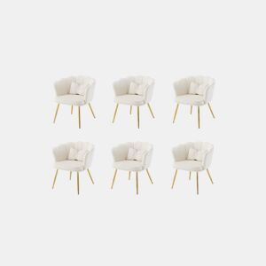 Conjunto de 6 candeirâoes de veludo,branco
