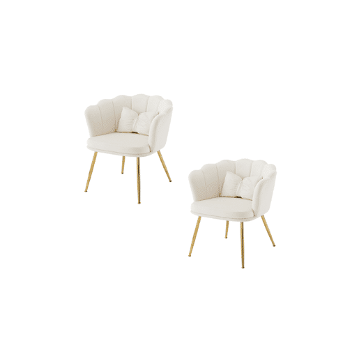 Conjunto de 2 candeirâoes de veludo,branco
