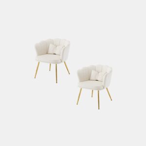Conjunto de 2 candeirâoes de veludo,branco