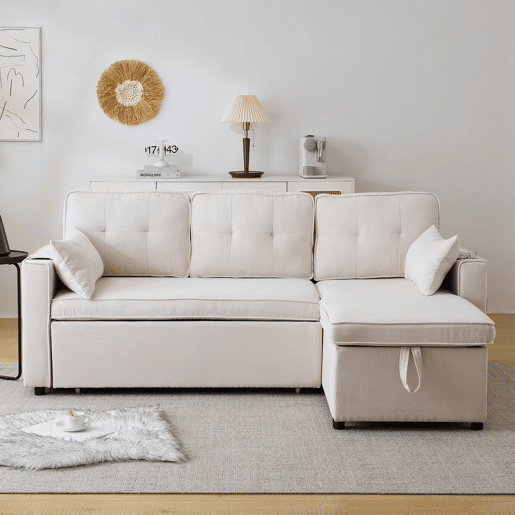 Sofá Cama reversível conversível 3 lugares,bege