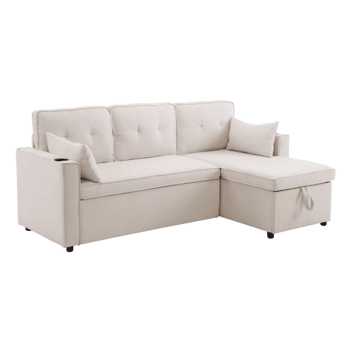 Sofá Cama reversível conversível 3 lugares,bege