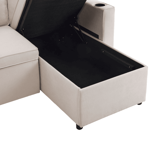 Sofá Cama reversível conversível 3 lugares,bege