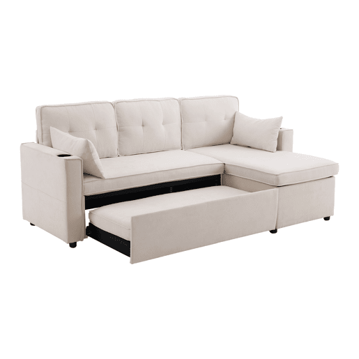 Sofá Cama reversível conversível 3 lugares,bege