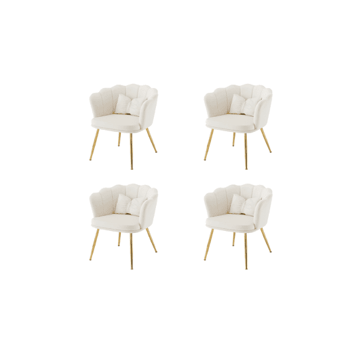 Conjunto de 4 candeirâoes de veludo,branco