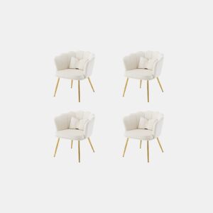 Conjunto de 4 candeirâoes de veludo,branco