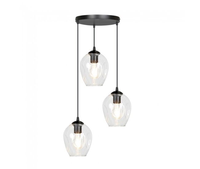Lámpara colgante domos transparente 3 luces marca wonderlamp