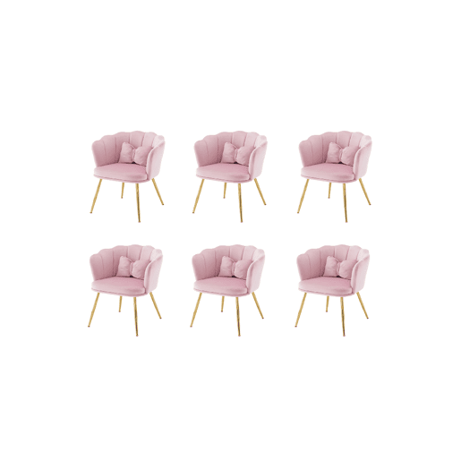 Conjunto de 6 candeirâoes de veludo,rosa
