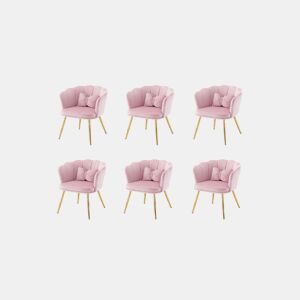 Conjunto de 6 candeirâoes de veludo,rosa