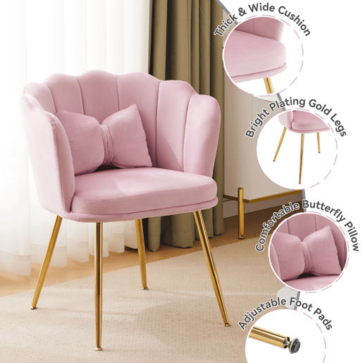 Conjunto de 6 candeirâoes de veludo,rosa
