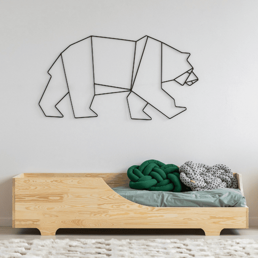 Cama 90x200 com estrado de ripas Tonio Bois Cama 90x200 com estrado de ripas Tonio Bois