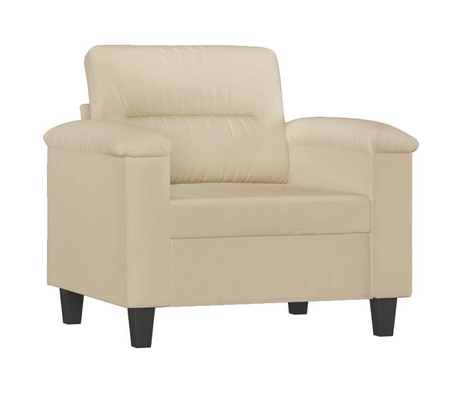 Vidaxl sillón de tela de microfibra color crema 60 cm