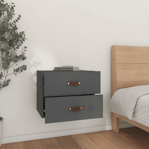 vidaXL Mesa de cabeceira de parede 50x36x40 cm cinzento vidaXL Mesa de cabeceira de parede 50x36x40 cm cinzento