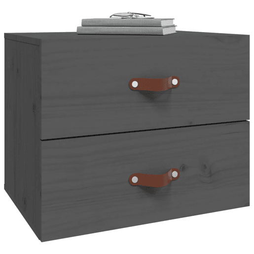 vidaXL Mesa de cabeceira de parede 50x36x40 cm cinzento vidaXL Mesa de cabeceira de parede 50x36x40 cm cinzento