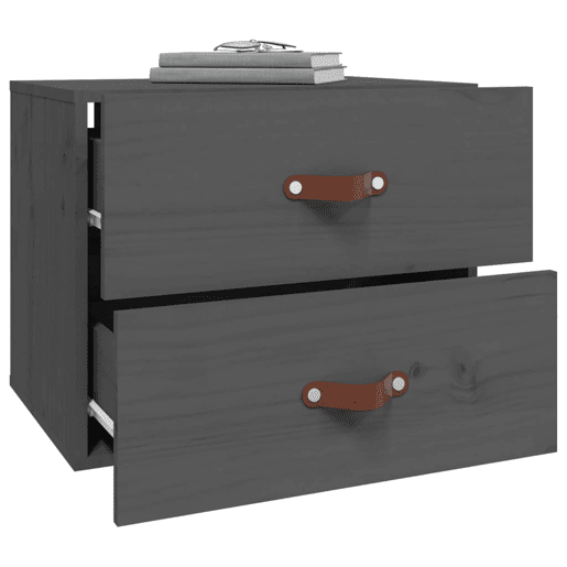 vidaXL Mesa de cabeceira de parede 50x36x40 cm cinzento vidaXL Mesa de cabeceira de parede 50x36x40 cm cinzento