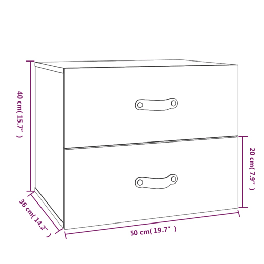 vidaXL Mesa de cabeceira de parede 50x36x40 cm cinzento vidaXL Mesa de cabeceira de parede 50x36x40 cm cinzento