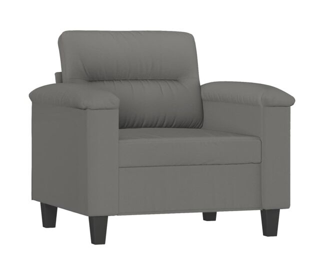 Vidaxl sillón de tela microfibra gris oscuro 60 cm