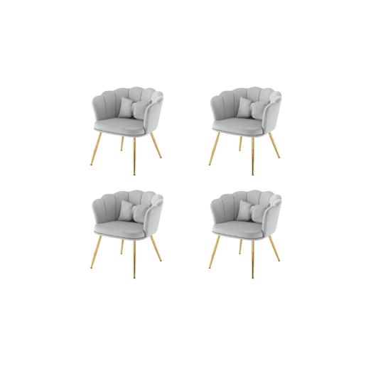 Conjunto de 4 candeirâoes de veludo,cinza