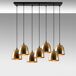Lámpara colgante Asney 18 Vintage (7 luces) Metal Retro Lámpara colgante Asney 18 Vintage (7 luces) Metal Retro Dorado