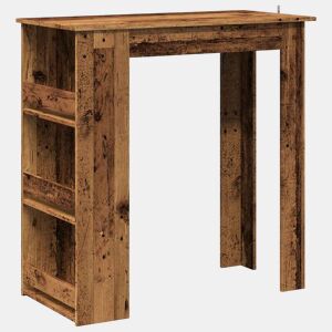 vidaXL Mesa de bar c prateleiras 102x50x103,5 cm madeira velha
