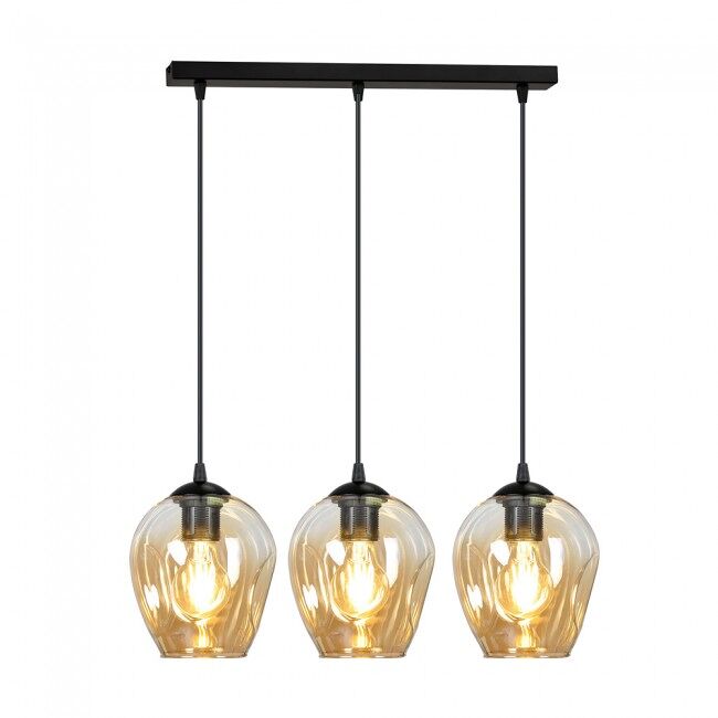Regleta de techo Domos (3 luces)  Cristal - Metal  Moderno