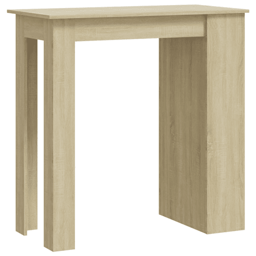 vidaXL Mesa de bar c prateleiras derivados de madeira carvalho sonoma