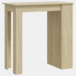 vidaXL Mesa de bar c prateleiras derivados de madeira carvalho sonoma