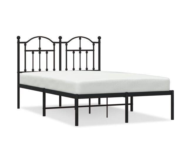Estructura de cama con cabecero metal negro 120x200 cm con cabecero