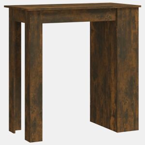 vidaXL Mesa de bar c prateleiras derivados de madeira carvalho fumado