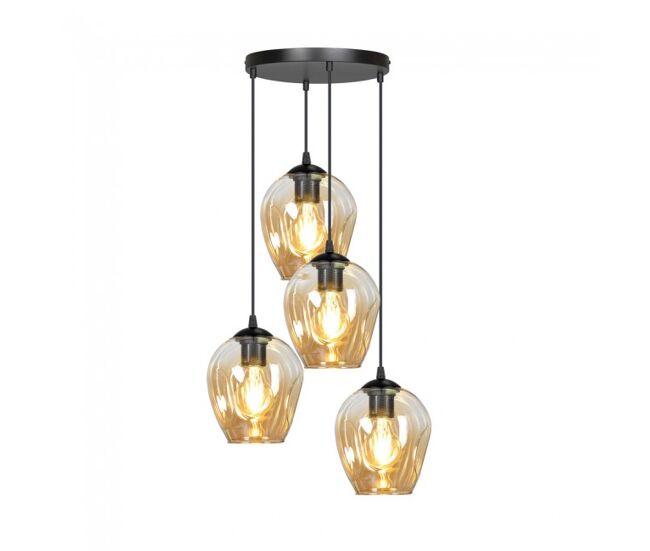 Lámpara colgante domos ámbar 4 luces marca wonderlamp