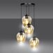 Lámpara colgante Domos (4 luces) Cristal - Metal Moderno Lámpara colgante Domos (4 luces) Cristal - Metal Moderno Ámbar