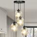 Lámpara colgante Domos (4 luces) Cristal - Metal Moderno Lámpara colgante Domos (4 luces) Cristal - Metal Moderno Ámbar
