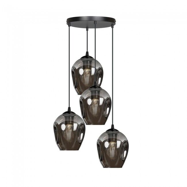 Lámpara colgante Domos (4 luces)  Cristal - Metal  Moderno Grafito