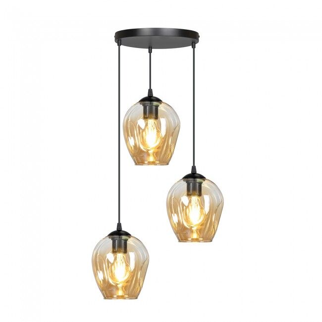Lámpara colgante domos ámbar 3 luces marca wonderlamp