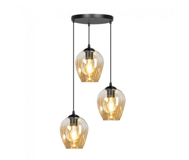 Lámpara colgante domos ámbar 3 luces marca wonderlamp