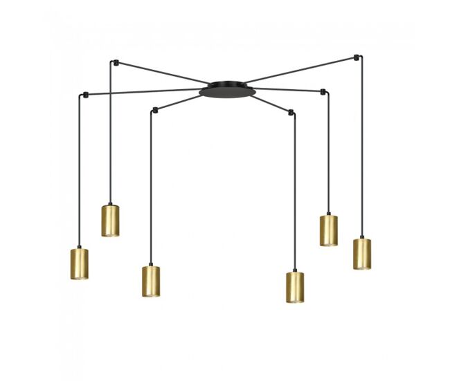 Lámpara colgante finder oro 6 luces marca wonderlamp