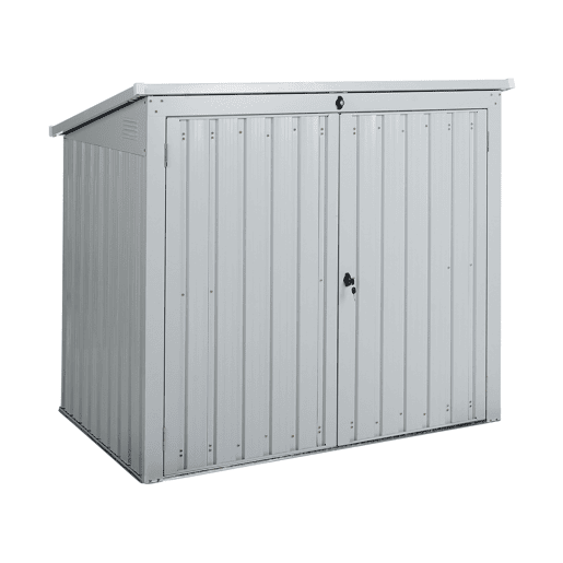 Abrigo de jardim MOENA Metal 158 cm 96 cm Cinzento claro