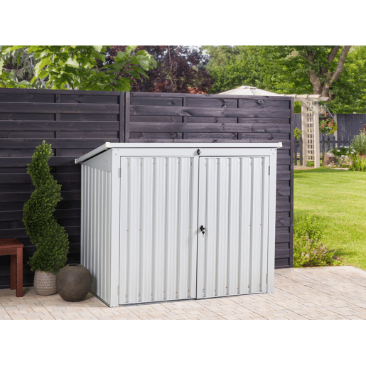 Abrigo de jardim MOENA Metal 158 cm 96 cm Cinzento claro