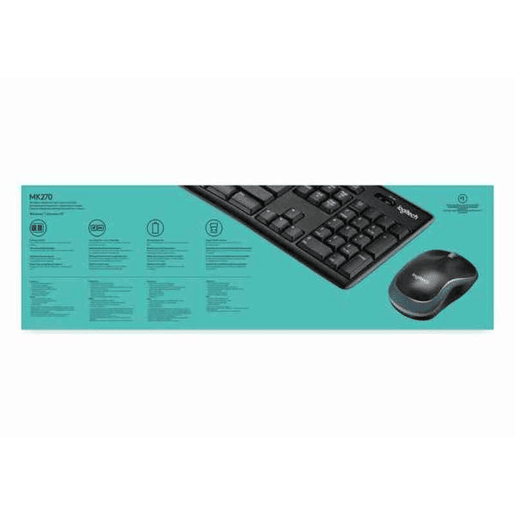 Rato e Teclado Logitech LGT-MK270-US Preto Inglês EEUU QWERTY Qwerty US