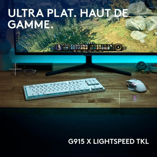 Teclado Logitech G915 X Branco Francês AZERTY