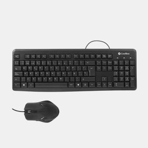 Teclado e Rato CoolBox COO-KTR-01U Qwerty espanhol Preto