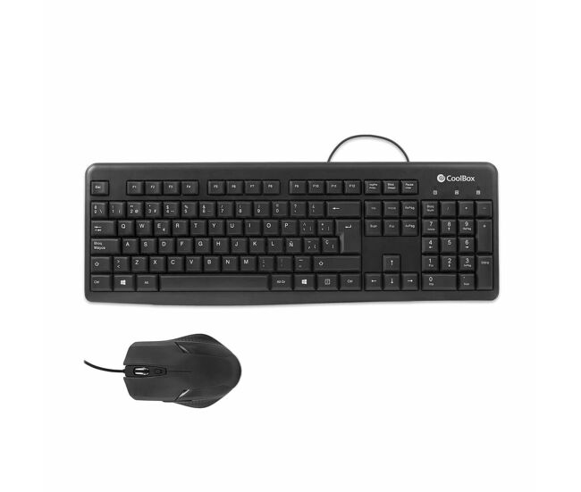 Teclado y ratón coolbox coo-ktr-01u qwerty español negro