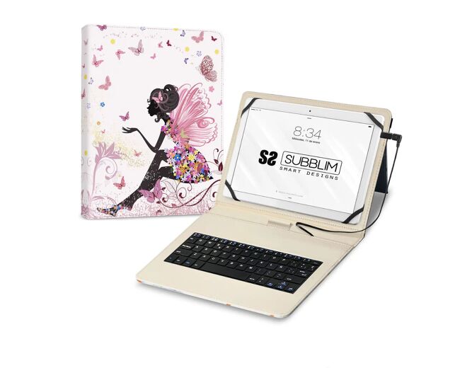 Teclado bluetooth con soporte para tablet subblim subkt1-usb052 qwerty español multicolor español