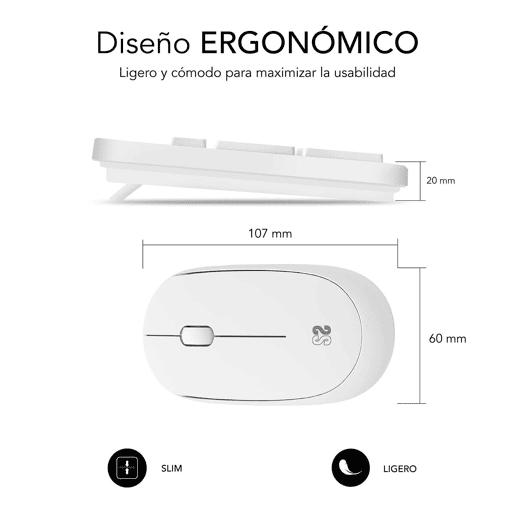 Teclado e Rato sem Fios Subblim BUSINESS SLIM Branco