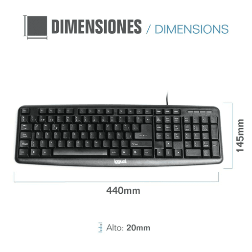 Teclado iggual CK-BASIC-105T QWERTY USB Preto Espanhol Macaco (1 Peça) Teclado iggual CK-BASIC-105T QWERTY USB Preto Espanhol Macaco (1 Peça)